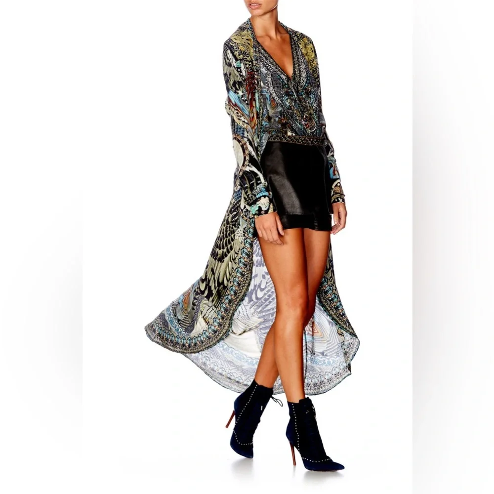 Camilla Franks, Long Casual Jacket, Girl on a Wing, 100% Silk, OS - Picture 1 of 9